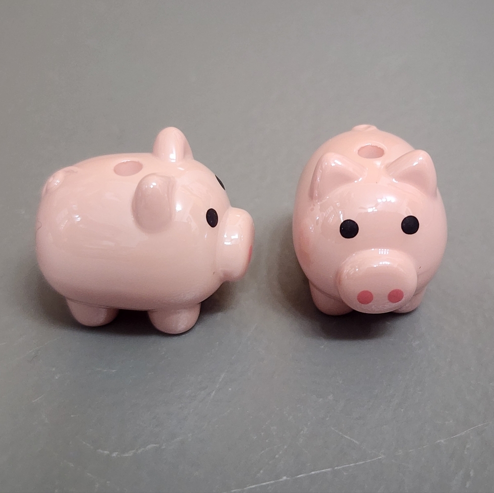 Pig Beads Acrylic 2pc Focal Bead Pink Crafts Jewelry Making Beadable‎ Pen